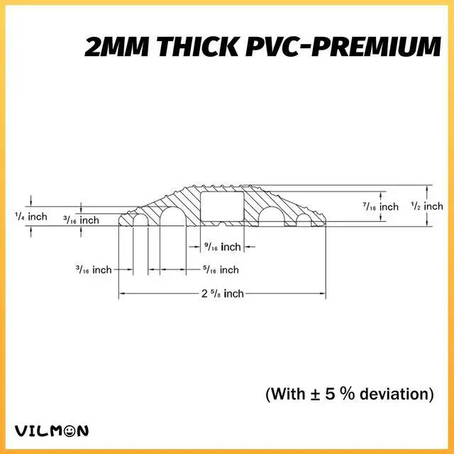 Alt view image 2 of 7 - 6FT Floor Cord Cover-Cord Cover Floor,Power Cable Protector Soft Extension Floor Cable Cover to Organize and Protect Wire on Floor, Electrical Cord Covers for Floor (6ft)