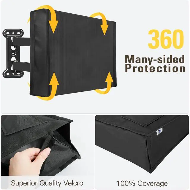 Alt view image 5 of 7 - Outdoor TV Cover Weatherproof with Bottom Cover for 30-32 inch TV, Waterproof and Dustproof TV Screen Protectors with Remote Control Pocket for Outside LED, LCD, OLED Flat Screen TVs