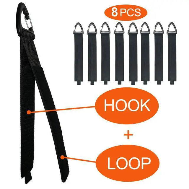 Alt view image 5 of 7 - Extension Cord Organizer Garage Organization with Carabiner 8 Pack | 16-Inch straps, Holds Up to 50 lbs, Hose holder, Carabiner Clip, Heavy Duty, For House, For Yard, For Storage, For Workshop