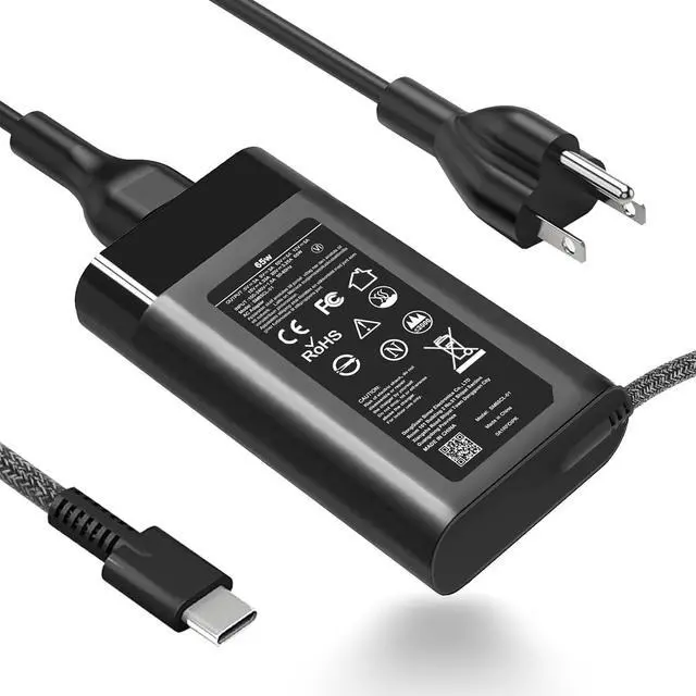 Main image of Slim 65W USB C Laptop Charger Compatible with Hp Envy/EliteBook | for HP Spectre X360, Envy, Chromebook, EliteBook X360, Elite X2