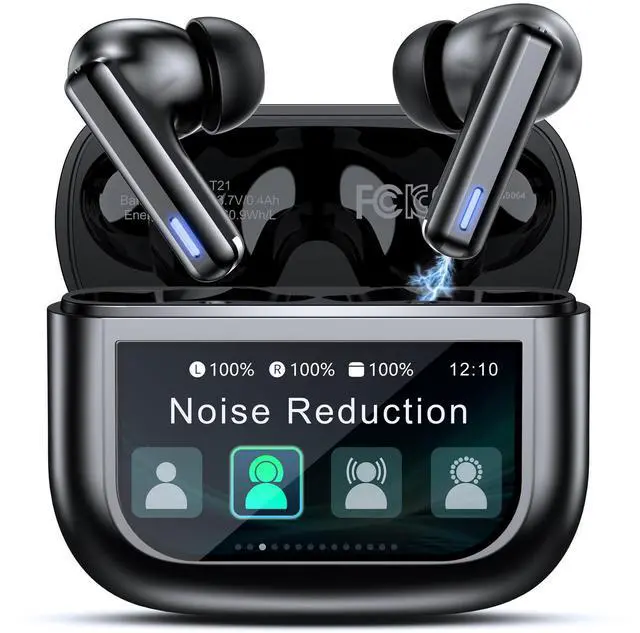Main image of Wireless Earbuds Bluetooth Headphones, Ear Buds with Touch Screen, ANC ENC Noise Cancelling Transparency Mode, 40H Stereo Deep Bass, IPX7 Waterproof, Clear Calls, 5 EQ for iOS Android, Obsidian