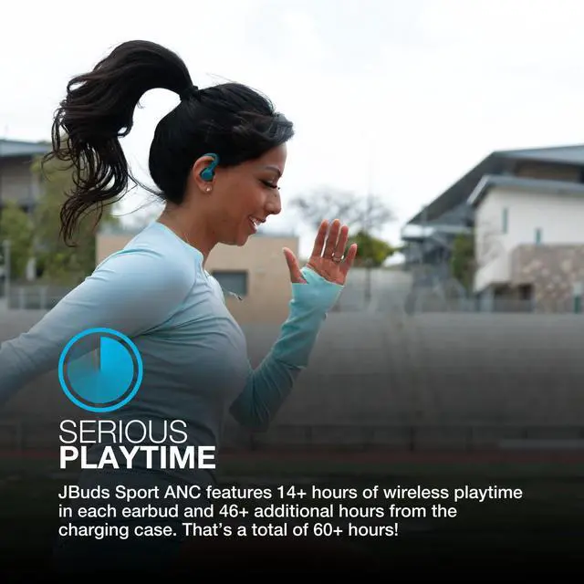 Alt view image 4 of 7 - JBuds Sport ANC 4, True Wireless Earbuds, Active Noise Cancelling, Bluetooth, Multipoint Connect, Teal