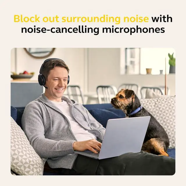 Alt view image 4 of 7 - Evolve2 65 Flex Wireless Stereo Headset with Hybrid ANC, Black | Bluetooth Wireless Design, Noise-Cancelling ClearVoice Mic, Hybrid ANC for Focus, Works with Zoom and Google Meet