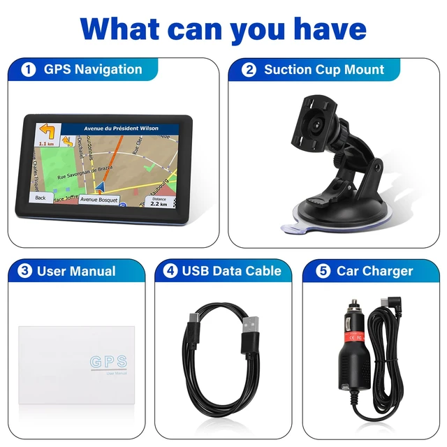 Alt view image 5 of 5 - 7" GPS Navigator for Car Truck RV, 2026 Maps, Touchscreen GPS for Car 7" Car GPS with 2026 Maps Free Updates, Speed Camera Alerts, Custom Truck Routing, Voice-Guided Turn Directions