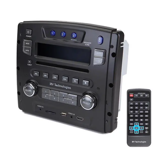 Alt view image 3 of 7 - iRV Technology iRV34 AM/FM/CD/DVD/MP3/MP4 /USB/SD/HDMI/Digital2.1/Surround Sound/Bluetooth 3 Zones wall mount RV Radio Stereo