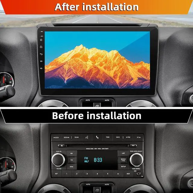 Alt view image 2 of 7 - Car Radio Stereo for Jeep Wrangler JK 2007-2018 with Backup Camera | 2+64G Android 15 Touch Screen Radio with Wireless CarPlay Android Auto Bluetooth GPS Navigation