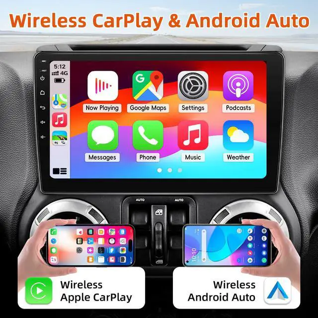 Alt view image 3 of 7 - Car Radio Stereo for Jeep Wrangler JK 2007-2018 with Backup Camera | 2+64G Android 15 Touch Screen Radio with Wireless CarPlay Android Auto Bluetooth GPS Navigation