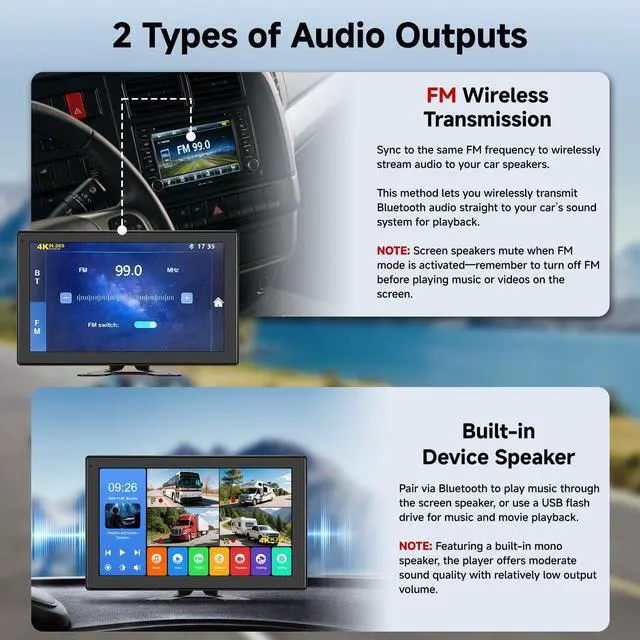 Alt view image 5 of 7 - 10.1 Inch 4K Touch Screen Wired RV Backup Camera System | 1080P IP69 Waterproof Camera, 4CH DVR Loop Recording & Bluetooth. For Semi Truck, Trailer, Camper, Pickup, Bus, RV