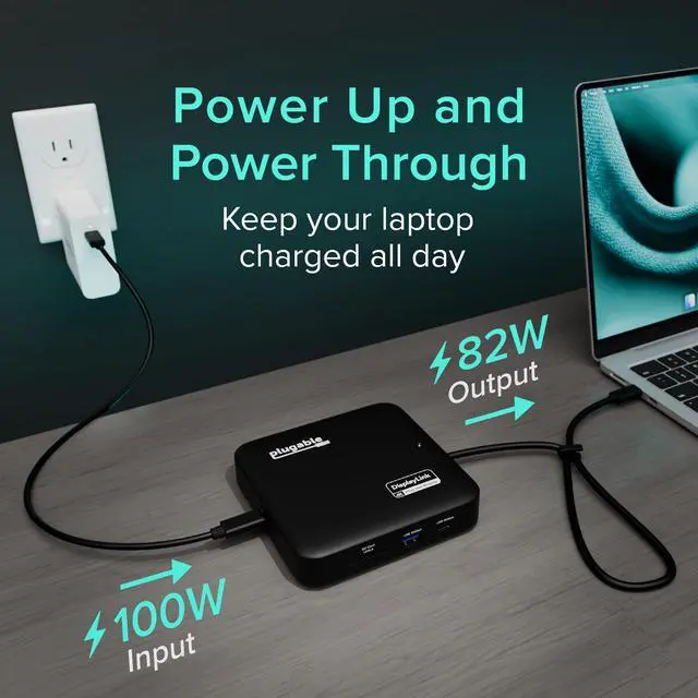 Alt view image 4 of 7 - 7-in-1 USB-C DisplayLink Dock Dual 4K 60Hz HDMI, USB-C & USB-A (10Gbps), SD Card, Gigabit Ethernet, 100W PD Charging Compatible with macOS & Windows, MacBook Dual Monitor Support