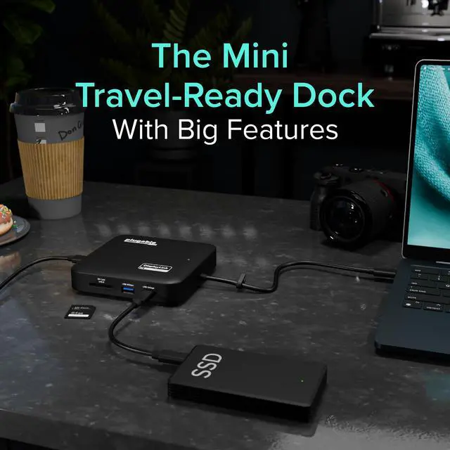 Alt view image 7 of 7 - 7-in-1 USB-C DisplayLink Dock Dual 4K 60Hz HDMI, USB-C & USB-A (10Gbps), SD Card, Gigabit Ethernet, 100W PD Charging Compatible with macOS & Windows, MacBook Dual Monitor Support