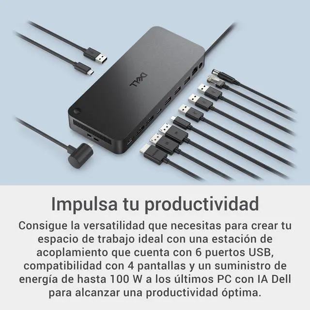 Alt view image 2 of 7 - Pro Dock WD25 Docking Station - USB-C with 100W Charging, Supports 4 Displays, 2X DP 1.4, HDMI 2.1, 6 USB Ports, 2.5GbE Ethernet, Durable Compact Design