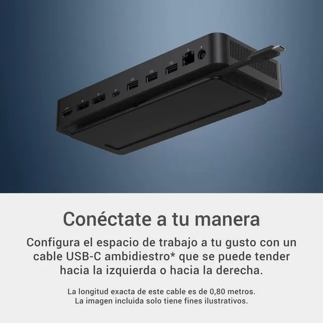 Alt view image 4 of 7 - Pro Dock WD25 Docking Station - USB-C with 100W Charging, Supports 4 Displays, 2X DP 1.4, HDMI 2.1, 6 USB Ports, 2.5GbE Ethernet, Durable Compact Design