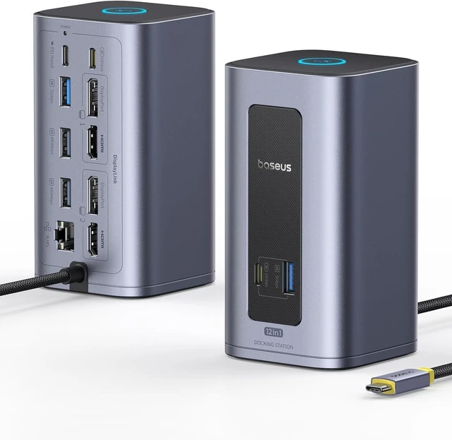 Main image of Nomos Air Mac 12 in 1 Docking Station, Dual Monitor Laptop Docking Station with 2K HDMI/DP, 10Gbps USB-C/A, 100W PD, USB C Docking Station Compatible for macOS, Displaylink Driver Required