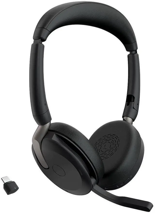 Main image of Evolve2 65 Flex Wireless Stereo Headset with Hybrid ANC, Black | Bluetooth Wireless Design, Noise-Cancelling ClearVoice Mic, Hybrid ANC for Focus, Works with Zoom and Google Meet