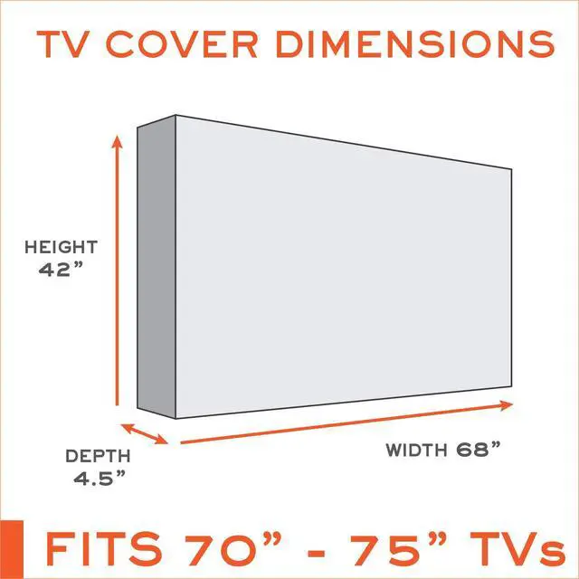 Alt view image 2 of 6 - Outdoor TV Cover 70-75 inch - with Zipper, Weatherproof, Waterproof 360 Degrees Protection, Soft Non Scratch Interior - Beige