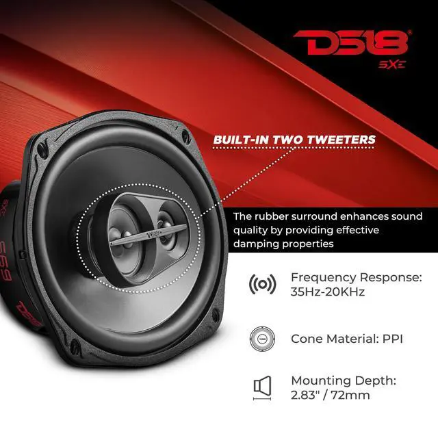 Alt view image 3 of 7 - S69 Select 6x9 3-Way Coaxial Speaker 240 Watts 4-Ohm, Grill Included - 3-Way Car Audio Speakers, Perfect OEM Upgrade, Easy Installation, 6" x 9" Car Speakers - Pair