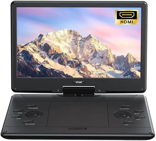 Main image of 15.9" Portable DVD Player, 14.1" Large Screen, HDMI Input, Black | Home Entertainment, Kids & Seniors, 6-Hour Battery, TV Stick & Gaming Support, USB/SD Playback, Region Free, Resume Playback