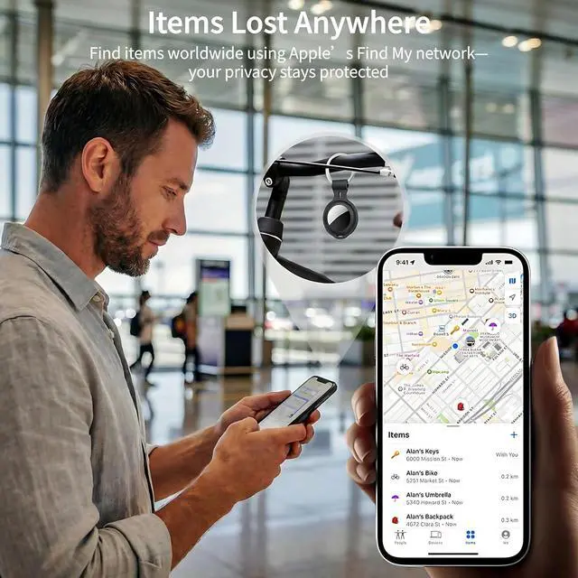 Alt view image 4 of 7 - 2 Pack Smart Tracker Tags MFi Certified for Apple Find My Item Finder | Air Tracker Bluetooth Tracking Devices Tags Global Coverage Locator Item Finder for Keys Kids Dogs Luggage Wallet Backpack