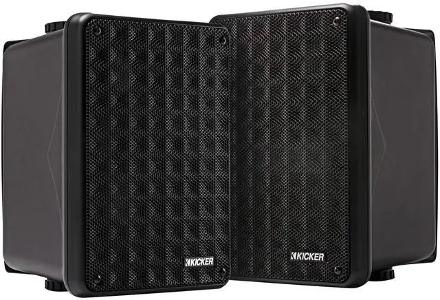 Main image of KB6B 2-Way Full Range Indoor Outdoor Speakers (Pair) Weatherproof Speakers for Patio Garage Poolside in-Home, 6.5 inch woofer, 2x5 inch Horn Tweeter Black