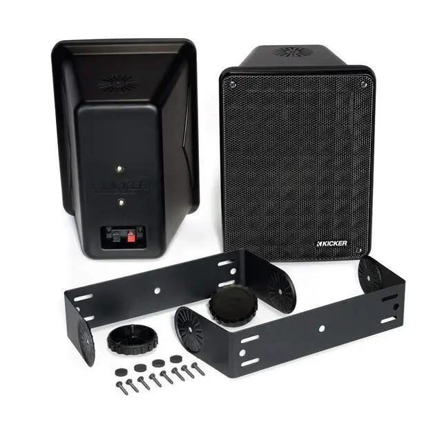 Alt view image 2 of 7 - KB6B 2-Way Full Range Indoor Outdoor Speakers (Pair) Weatherproof Speakers for Patio Garage Poolside in-Home, 6.5 inch woofer, 2x5 inch Horn Tweeter Black