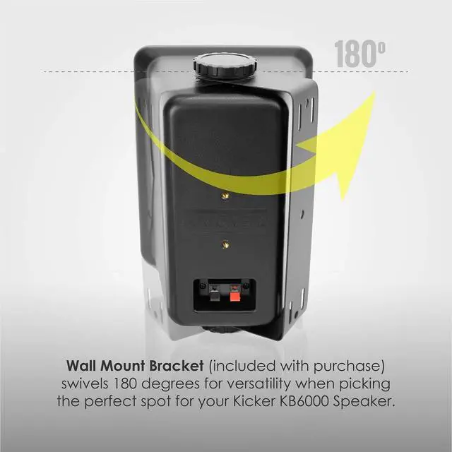 Alt view image 6 of 7 - KB6B 2-Way Full Range Indoor Outdoor Speakers (Pair) Weatherproof Speakers for Patio Garage Poolside in-Home, 6.5 inch woofer, 2x5 inch Horn Tweeter Black