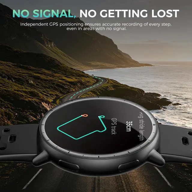 Alt view image 2 of 7 - GPS Smart Watch for Men Women, 1.32" AMOLED, 5ATM Fitness Tracker | Smartwatch Built-in GPS, Bluetooth Call, 110+ Sports Modes, 24/7 Heart Rate/SpO2/Sleep Monitor, Barometer, for Android & iOS