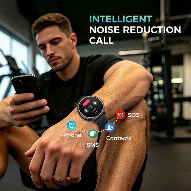 Alt view image 5 of 7 - GPS Smart Watch for Men Women, 1.32" AMOLED, 5ATM Fitness Tracker | Smartwatch Built-in GPS, Bluetooth Call, 110+ Sports Modes, 24/7 Heart Rate/SpO2/Sleep Monitor, Barometer, for Android & iOS