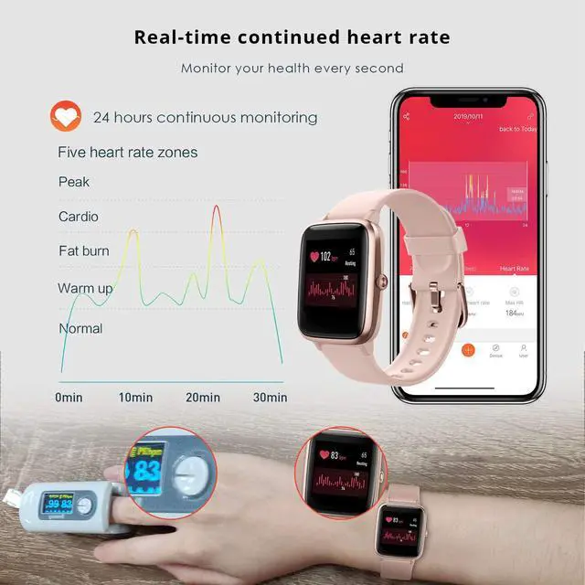 Alt view image 3 of 7 - Smart Watch for Women,1.8 Touchscreen, Bluetooth Call, Alexa Built-in,24/7 Heart Rate SpO2 Monitor,Step Counting,Sleep Tracking, IP68 Waterproof Fitness Tracker Watch for Android iPhone