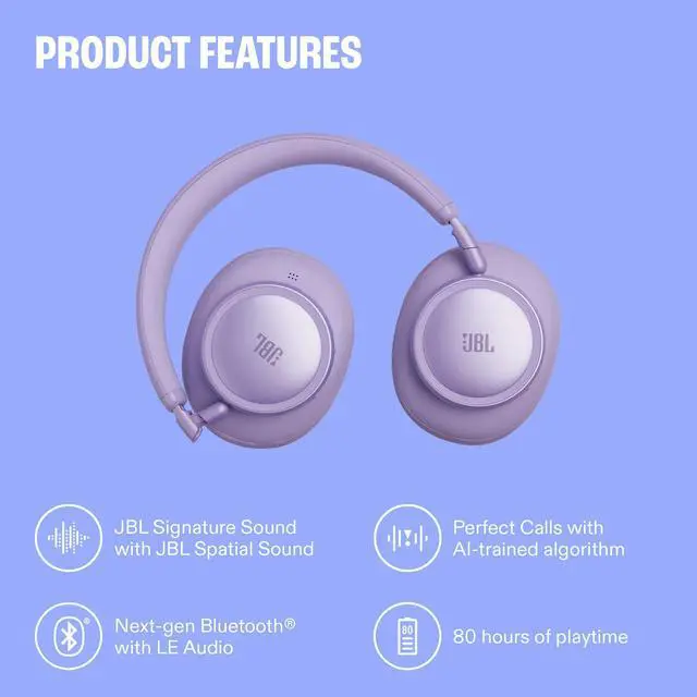 Alt view image 6 of 7 - Live 780NC - Noise Cancelling Headphones - Black | Signature Sound with Hi-Res Audio wired and wireless, True Adaptive Noise Cancelling 20, real time calibration