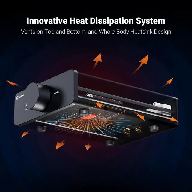 Alt view image 5 of 7 - V3 Stereo Amplifier Home Audio 300 Watts x2 Power TPA3255 Class D Mini Speaker Amp 2 Channel Audio Component for Passive Bookshelf Tower Speakers Desktop Home Theater with 48V Power Supply
