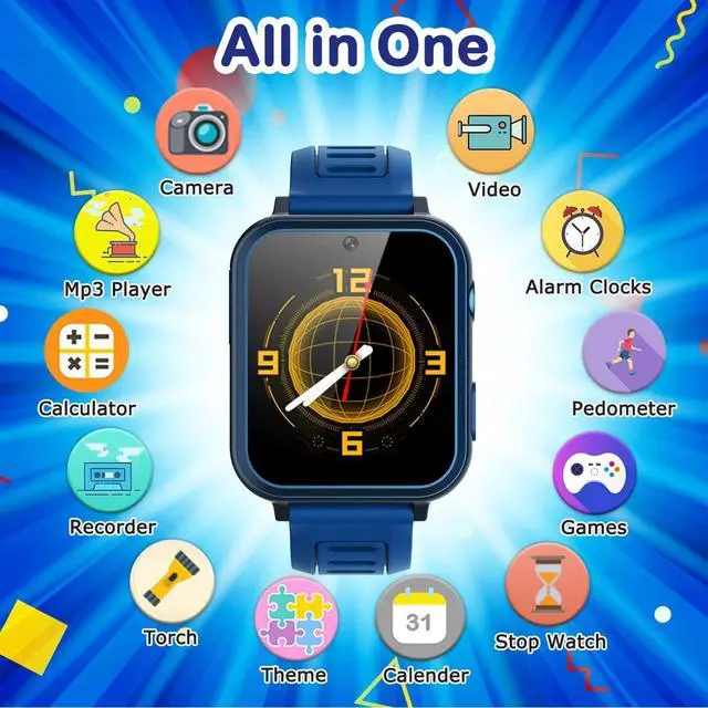 Alt view image 3 of 7 - Kids Game Smart Watch for Kids with 39 Puzzle Games HD Touch Screen Camera Music Player Pedometer Alarm Clock Calculator Flashlight 12/24hr Kid Watch Gift for 4-12 Year Old Boys Toys for Kid