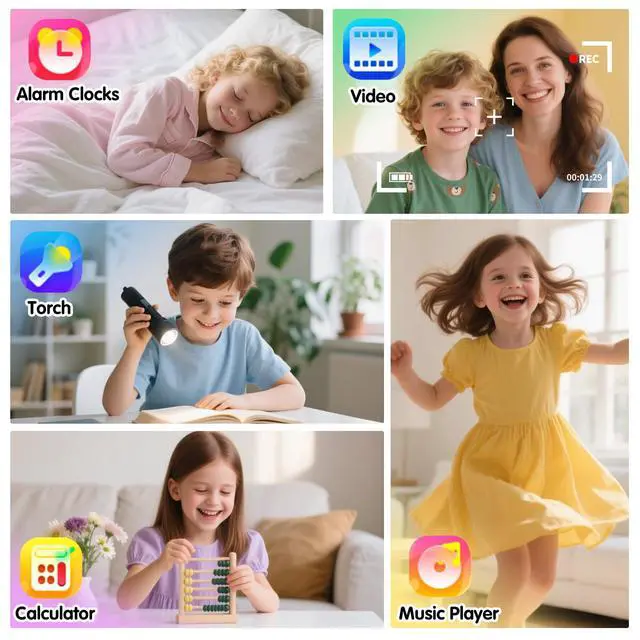 Alt view image 6 of 7 - Kids Game Smart Watch for Kids with 39 Puzzle Games HD Touch Screen Camera Music Player Pedometer Alarm Clock Calculator Flashlight 12/24hr Kid Watch Gift for 4-12 Year Old Boys Toys for Kid