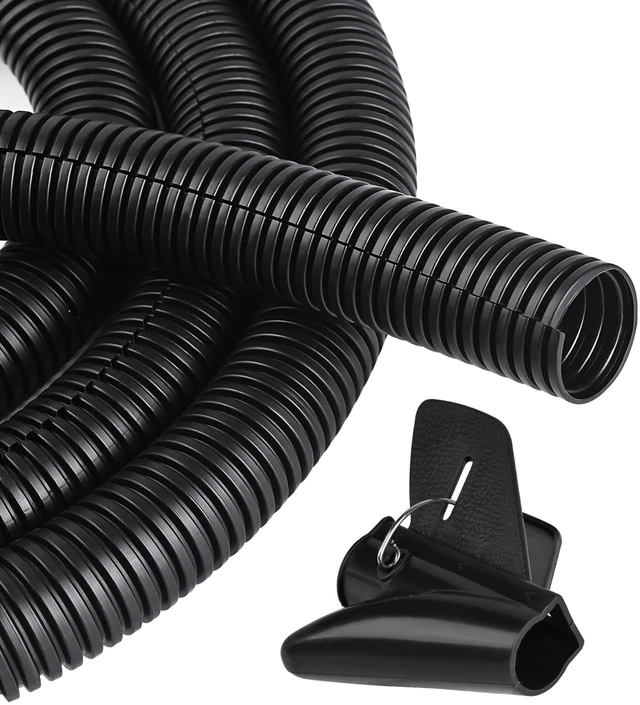 Main image of 25FT - 1/2 Inch Split Wire Loom with Installation Tool - Black | Easy to Install, Flame-Retardant, Abrasion-Resistant Wire Cover for Automotive, Home & Office