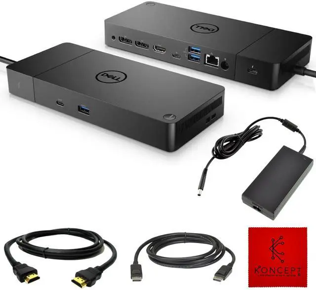 Main image of Dell WD19TBS Thunderbolt Dock, USB-C Docking Station Dual Monitor | 180W Adap ter Included, HDMI & DisplayPort Cables, Triple 4K Display Support, 130W Power Delivery, 40Gbps Transfer Speed
