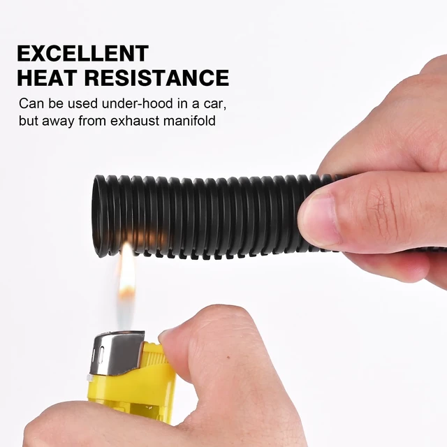 Alt view image 4 of 7 - 25FT - 1/2 Inch Split Wire Loom with Installation Tool - Black | Easy to Install, Flame-Retardant, Abrasion-Resistant Wire Cover for Automotive, Home & Office