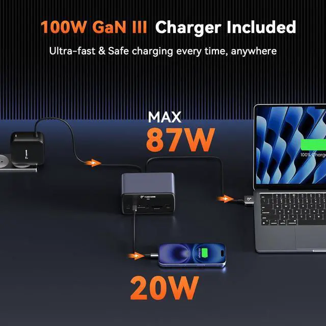 Alt view image 4 of 7 - MacBook Docking Station Dual 4K@60Hz,7USB,2.5Gbps Ethernet | 2 HDMI, 100W Power Supply,20W Charging for Phone,Plug&Play, for Professionals, Software Developers, MacBook Pro/Air Owners