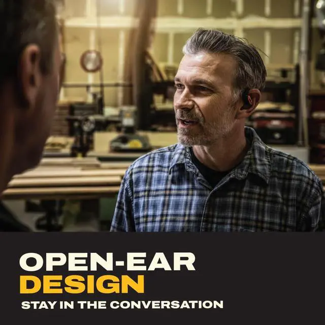 Alt view image 5 of 7 - Heavy Duty Open Ear Headphones, Bluetooth 5.3 Wireless Earbuds IP55, 44Hrs Runtime, Jobsite Premium Sound True Wireless Air Conduction Open Ear Earbuds with Earhooks for Worksites and Workouts