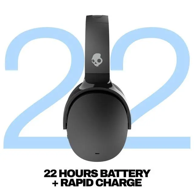 Alt view image 3 of 7 - Hesh ANC Noise Cancelling Wireless Headphones - True Black | Bluetooth, Noise Cancellation, Over-Ear Fit, 22 Hours Battery, Foldable, Lightweight Design, Microphone, Studying, Travel