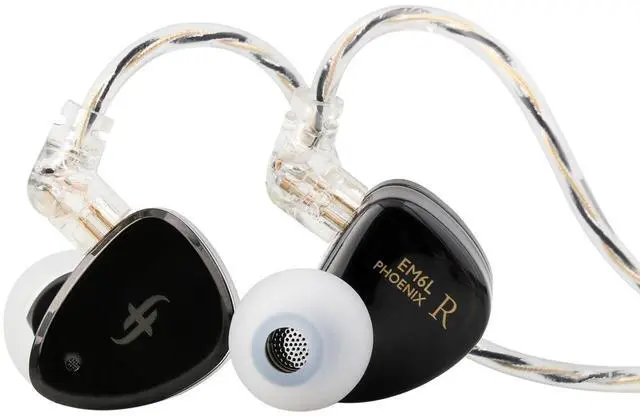 Main image of SIMGOT EM6L 1DD + 4BA Hybrid Driver in-Ear Monitor, Gaming Earbud, HiFi IEM Earphone with 3D-Printed Resin Housing, Detachable OFC Silver-Plated Cable for Musician Audiophile