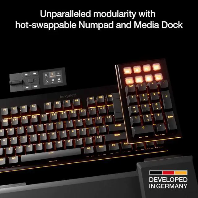 Alt view image 2 of 7 - Dark Mount Tactile, Gaming Keyboard, Mechanical Silent Switches | Hot-Swappable Numpad and Media Dock, Triple-layered dampening, 8 customizable Display Keys, PBT Double-Shot Keycaps, ARGB