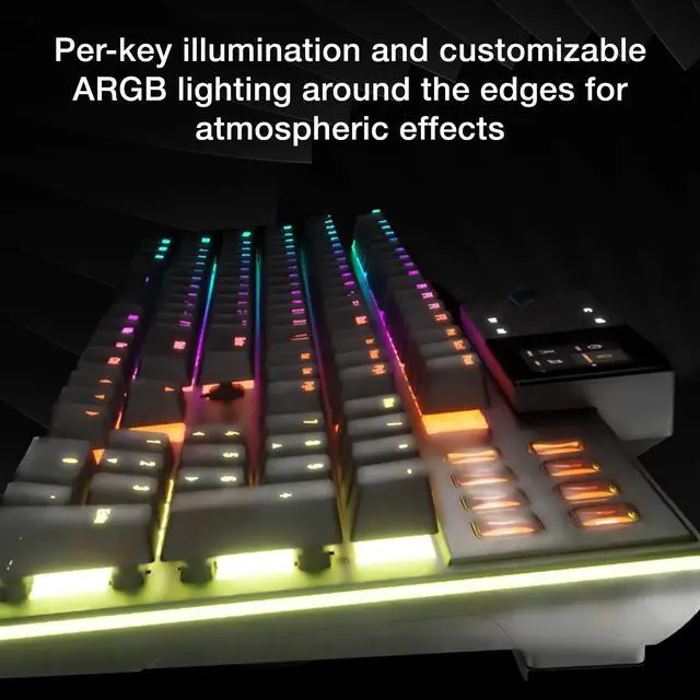 Alt view image 7 of 7 - Dark Mount Tactile, Gaming Keyboard, Mechanical Silent Switches | Hot-Swappable Numpad and Media Dock, Triple-layered dampening, 8 customizable Display Keys, PBT Double-Shot Keycaps, ARGB