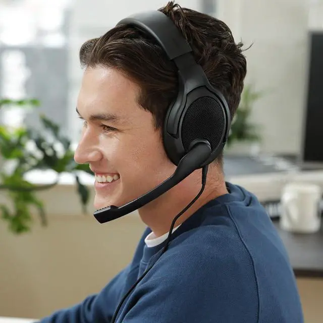 Alt view image 6 of 7 - PC38X Gaming Headset Open-Back Over-Ear Design with Noise-Cancelling Mic, Velour Earpads Compatible with PC, PS5, PS4, Xbox, Switch, Mobile Black