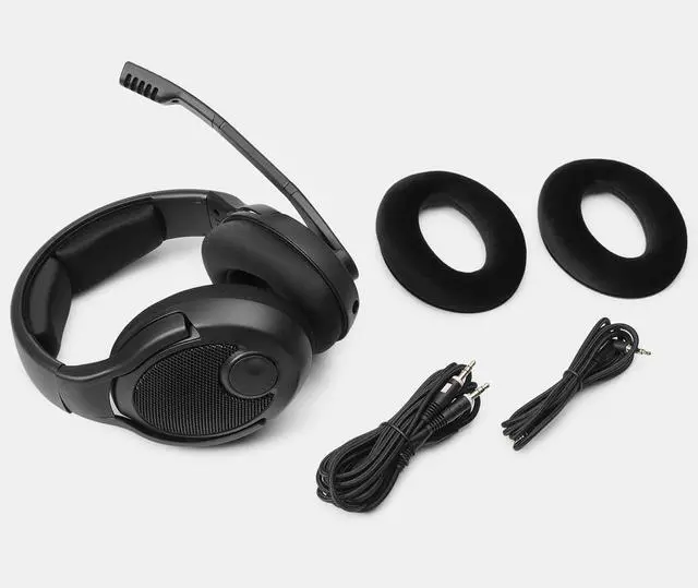 Alt view image 7 of 7 - PC38X Gaming Headset Open-Back Over-Ear Design with Noise-Cancelling Mic, Velour Earpads Compatible with PC, PS5, PS4, Xbox, Switch, Mobile Black
