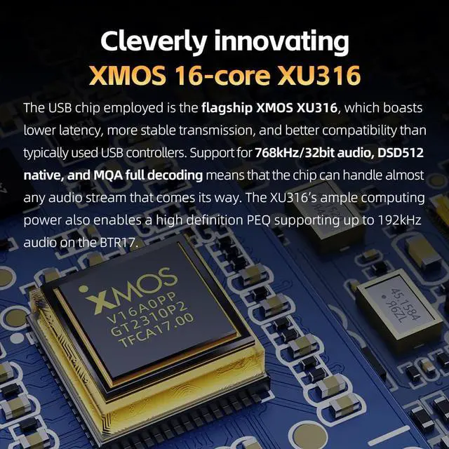 Alt view image 4 of 7 - BTR17 Bluetooth 5.4 USB DAC AMP with LDAC, aptX Lossless. Dual ES9069Q, 10-Band PEQ, THX AAA 78+amps 3.5mm Unbalanced & 4.4mm Balanced (Black)