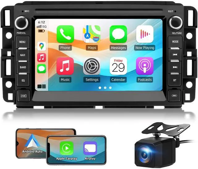 Main image of Car Radio for Chevy Silverado GMC Sierra Yukon 2007-2013 with Backup Camera | Android 15 Touch Screen CarPlay Android Auto Bluetooth GPS Navigation 2+32G Head Unit