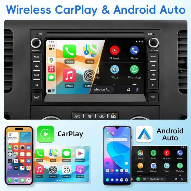 Alt view image 3 of 7 - Car Radio for Chevy Silverado GMC Sierra Yukon 2007-2013 with Backup Camera | Android 15 Touch Screen CarPlay Android Auto Bluetooth GPS Navigation 2+32G Head Unit