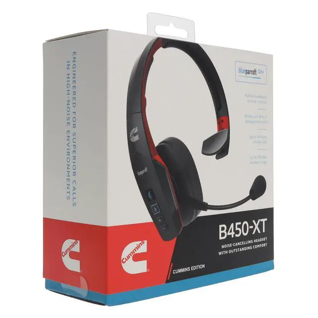 Alt view image 5 of 7 - Edition BlueParrott B450-XT Noise Cancelling Bluetooth Headset Unique Design with Industry Leading Sound & Improved Comfort, Up to 24 Hours of Talk Time, IP54-Rated, Black Red
