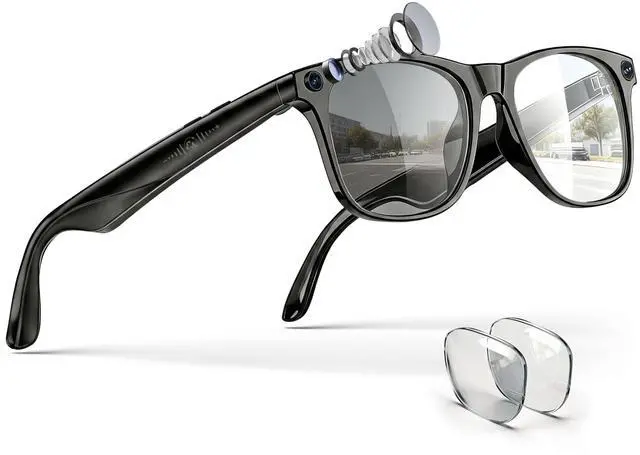 Main image of AI Smart Glasses with 4K Camera & ChatGPT, Photochromic Transition Lenses + Extra Blue Light, Real-time Translator & Meeting Minutes, Voice Control Smart Wearable
