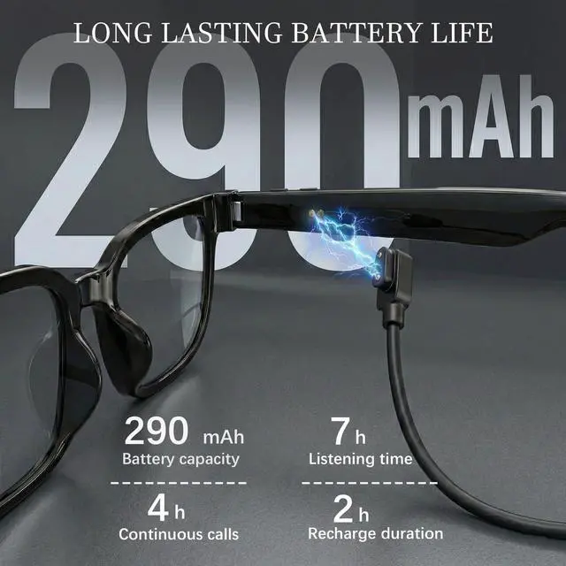 Alt view image 6 of 7 - AI Smart Glasses with 4K Camera & ChatGPT, Photochromic Transition Lenses + Extra Blue Light, Real-time Translator & Meeting Minutes, Voice Control Smart Wearable
