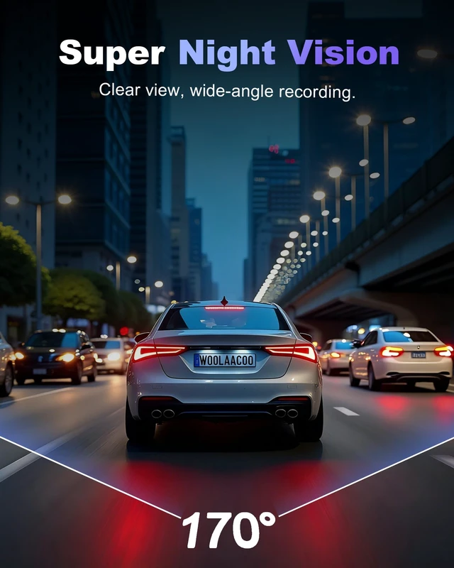 Alt view image 4 of 7 - Dash Cam Front and Rear 4K+1080P, 5GHz WiFi, App Control, with 64GB Card | 24H Parking Mode, G-Sensor Locks Important Footage, Loop Recording, Easy Video Transfer and Playback